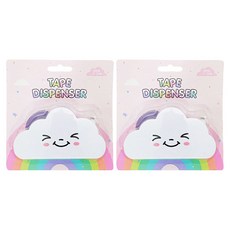 KHOHIMO 辦公用膠帶臺 + 彩色膠帶補充包組合 4W319, 2套, 白色