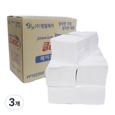 經典雙層擦手紙巾, 4000入, 3個