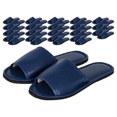 DAYOFF 素色皮革室內拖鞋, 藍色, 20組