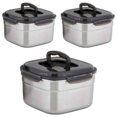 QUEEN SENSE Erica 不鏽鋼密封容器 4600ml, 單品, 3個