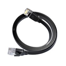 biaze 畢亞茲 CAT6 8芯雙絞千兆高速傳輸線 扁線 18m, 黑色, 1條