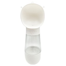 寵物星樂園 狗狗外出水杯飲水+餵食-350ml+200ml 方便攜帶, 呆萌白, 1組