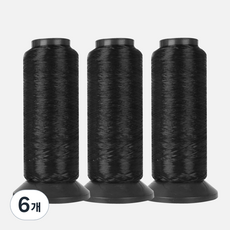 JSTrading 수선용 나일론 투명사 60호, 블랙, 6개