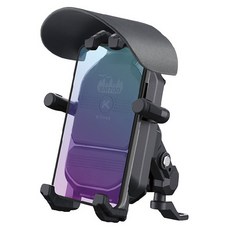 KTnet 廣鐸 機車防盜遮陽避震器手機支架 後照鏡款, SM700, 黑色