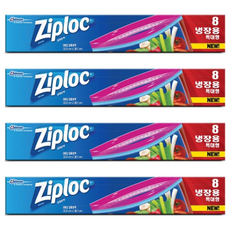 지퍼락 이지오픈탭 지퍼백 냉장용, 특대(XL), 8개입, 4개