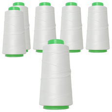 COTS 拷克/鎖邊/包縫用尼龍彈力線 2200m, 白色, 6個