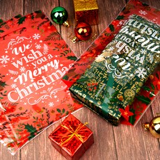 聖誕塑膠袋, 紅色, 100個