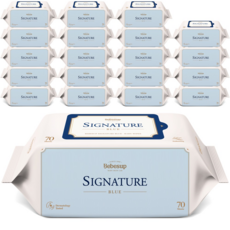 베베숲 시그니처 블루 엠보싱 물티슈 리필형, 75g, 70매, 20개