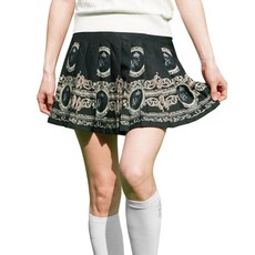 luxgolf 女款印花皺褶短褲裙 MDG3M106