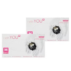 with YOU PLUS 原味丁腈手套 100入, 白色, 中(M), 2個