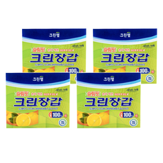 크린랩 슬림핏 크린장갑, 100개입, 4개