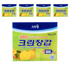 크린랩 슬림핏 크린장갑, 100개입, 5개