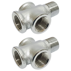 新多多小舖 全銅軟水三通 無通 2個, 1組