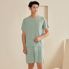 Elsso 男款絲滑日常大尺碼睡衣上下套裝