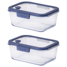 네오플램 글라쎄 Z 진공 내열유리 직사각 밀폐용기, 2개, 1.2L