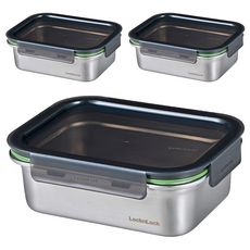 락앤락 스텐 스테커블 밀폐용기, 3개, 1.2L