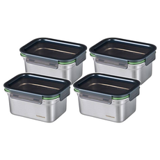 락앤락 스텐 스테커블 밀폐용기, 4개, 1L
