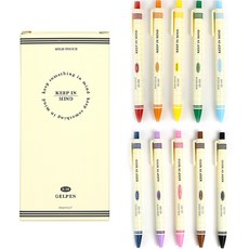 Pinkfoot 10色彩芯中性筆組 0.38mm, 象牙白色(筆管), 1組