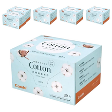 Combi 康貝 純棉超柔布巾 Set, 100%純棉 敏感肌適用 乾濕兩用, 30張, 6盒