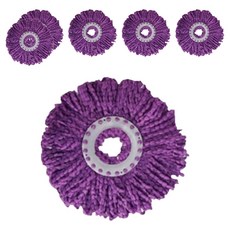 My Sweet Home 手旋濕拖把超細纖維可填充拖把適用於吸塵器紫色 16 cm, 6個