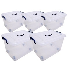 MINEING 透明塑膠收納箱, 透明, 5個