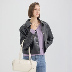 뷰어 여성용 스냅오픈 레더 숏자켓 ZNLTO902