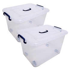 마이닝 모던 플라스틱 리빙박스, 투명색, 150L, 2개