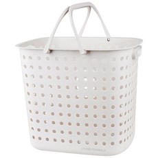 Saenghwalgongsik 素色大容量手提洗衣籃, 白色的