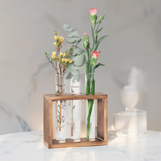 조인메이드 원목 실린더 꽃병 수경재배, 혼합색상