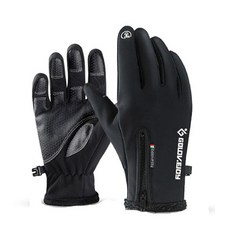 GoldValue104 抗寒防濺水觸屏保暖手套-黑色, L