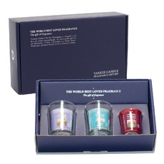 YANKEE CANDLE 祈願蠟燭 3款+蠟燭玻璃杯 2入禮盒組, 隨機發貨, 混色