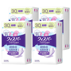 whisper 好自在 日本原裝進口 舒爽超吸收成人護墊 成人尿布 無香 30cc 無翼型, 22cm, 22片, 4包