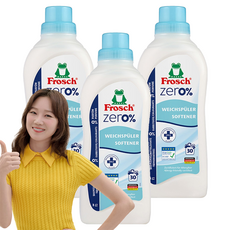 Frosch 德國小綠蛙 Zero衣物柔軟精 正裝, 3個, 750ml