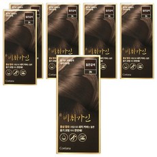 비취가인 윤기모 크림염색 염모제 새치커버용, 짙은갈색, 6개