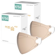 어린숨 엣지 황사방역마스크 새부리형 소형 KF94, 30개입, 2개, 라이트베이지