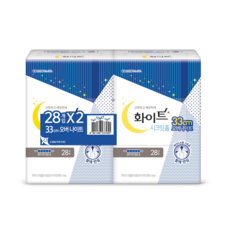Clova White 超薄夜用翼型衛生眠, 28片, 2包, 夜用型(33cm)