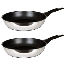 CooK&CooK 電磁爐適用不鏽鋼塗層平底鍋, 28cm, 2個