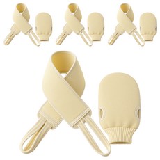Vitabello 高級去角質手套 1入 + 搓背巾 1入 組, 4套, 米色
