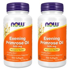 NOW Foods 月見草油膠囊 500mg, 100顆, 0.7g, 2罐