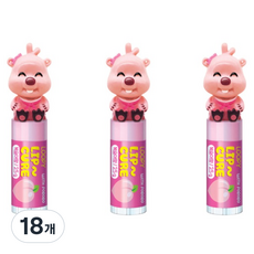 케이엠제약 뽀로로 루피 피규어 립밤, 복숭아향, 2.5g, 18개