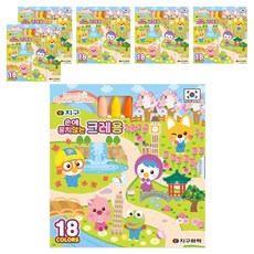 GLOBE CHEMICAL Pororo不沾手蠟筆, 18 種顏色, 6個