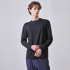 베이직하우스 남성용 통기성 소로나 레귤러핏 라운드 무지 긴팔 티셔츠 L1TS0101