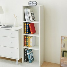 코멧 홈 오픈형 DIY 공간박스 책장, 화이트, 4단