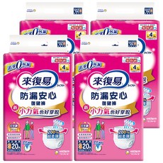 Lifree 來復易 防漏安心復健褲 成人紙尿褲, 2倍彈性好穿脫，柔軟防漏側邊，日本No.1, S, 20片, 4包