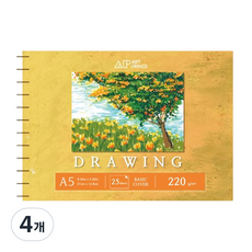 DOOSUNG PAPER Art Prince 繪圖線圈素描本 220g D06, 4個, 25張, A5