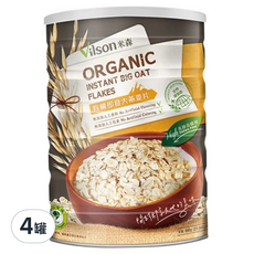 Vilson 米森 有機即食大燕麥片, 4罐, 880g
