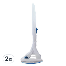 KINBATA 可溶解拋棄式馬桶刷 附贈16入刷頭+2個掛勾, 白色 + 藍色, 2支