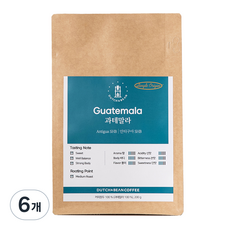 더치앤빈 과테말라 안티구아 SHB 로스팅원두, 커피메이커(중간), 200g, 6개