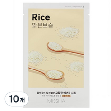 미샤 에어리 밀착 시트마스크 쌀, 1개입, 10개