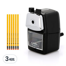 CARL Angel5 原創削鉛筆機 + 6支鉛筆, 黑色, 3套